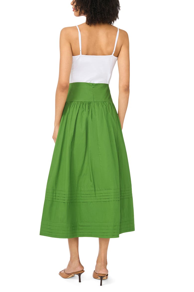 A-Line Cotton Midi Skirt, Alternate, color, MOSS