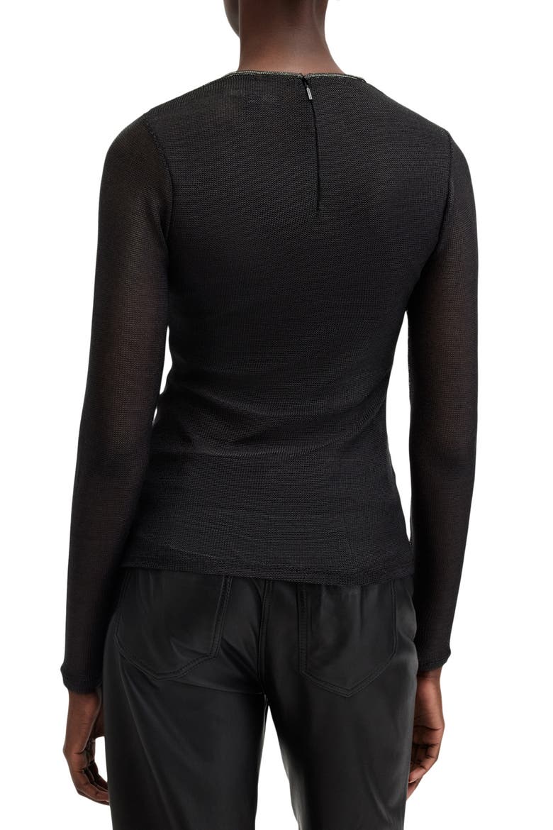 Nora Sparkle Cotton Blend Top, Alternate, color, BLACK SHIMMER