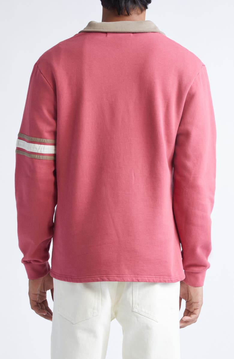 PALMES Forever Open Long Sleeve Rugby Polo, Alternate, color, Red