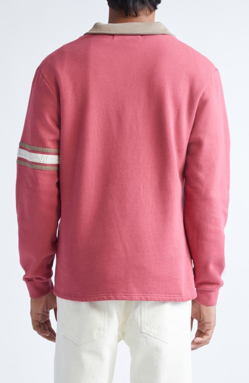 Palmes Forever Open Long Sleeve Rugby Polo In Pink