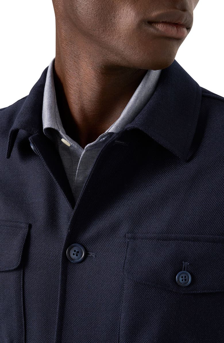 Eton Woven Wool & Cashmere Button-Up Overshirt, Alternate, color, Navy