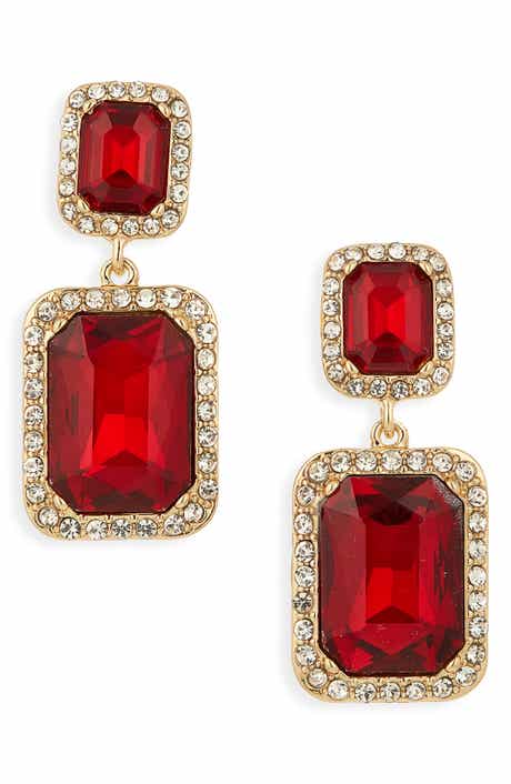 Cara Pavé Crystal Drop Earrings