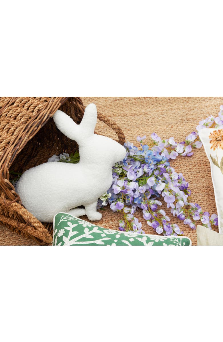 C&F Home White Easter Bunny Silhouette Shaped Accent Throw Pillow, 16" x 18", Alternate, color, White