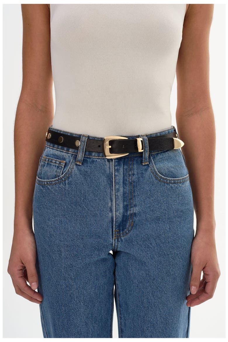 Hamptons | Leather Belt, Main, color, Black