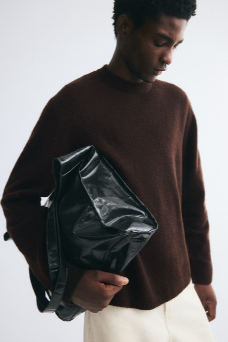 Regular-fit Brushed Sweater, Alternate, color, Dark brown