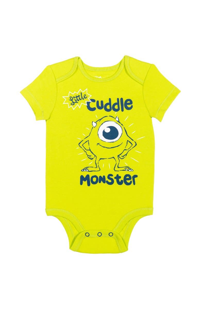 Disney Bodysuit Pants & Hat Set, Alternate, color, Mike Wazowski Green Green