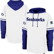 '47 Men's '47  White Seattle Seahawks Throwback Shortstop Pullover Hoodie
