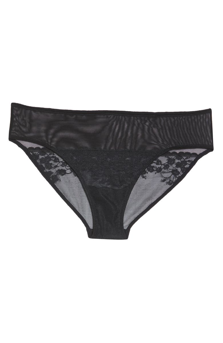 Natori Cherry Blossom Lace Briefs, Alternate, color, Black