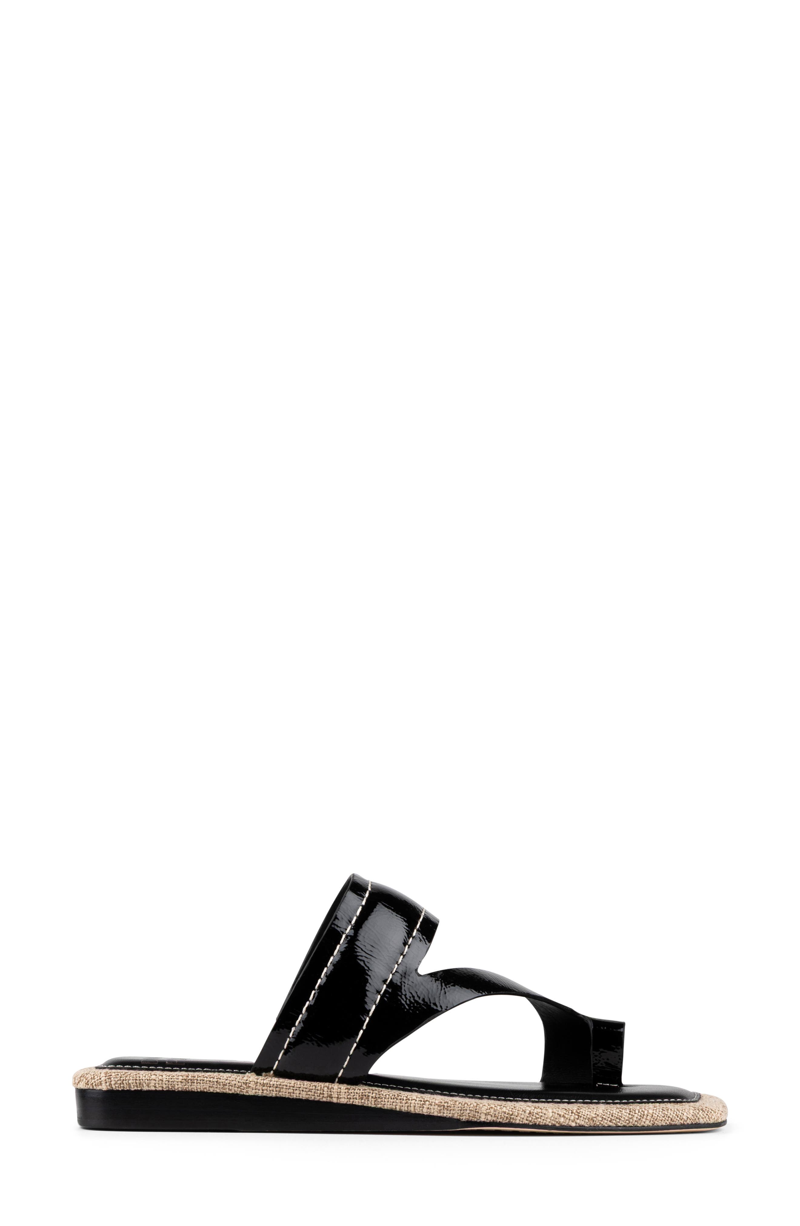 Donald Pliner Wedge Toe Loop Sandal, Alternate, color, Black