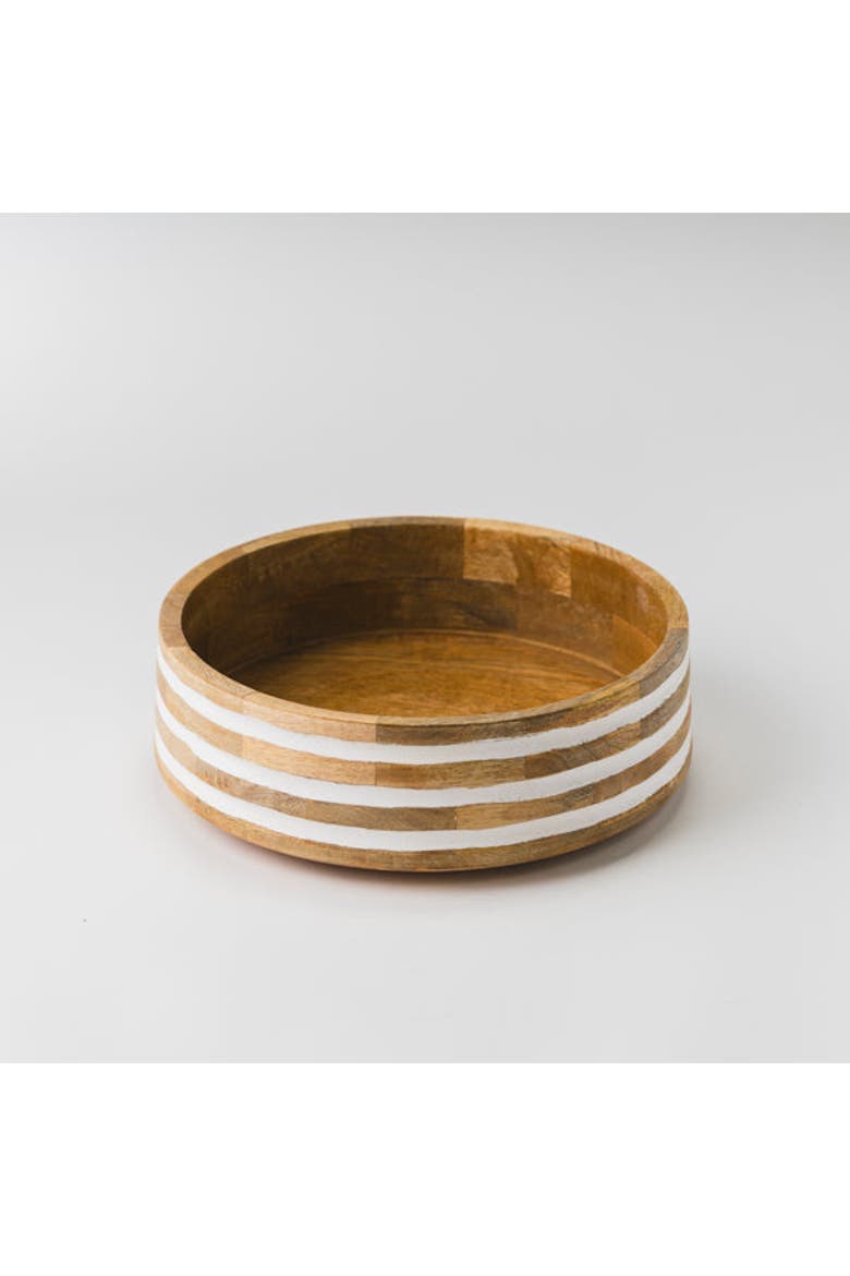 Whitehaven Mangowood Nested Bowls, Alternate, color, White