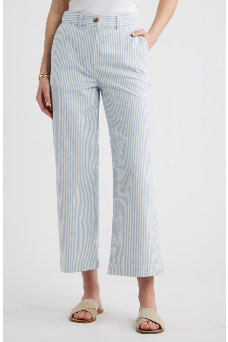 Easy Straight Leg Pants, Main, color, IVORY- BLUE JANE STRIPE