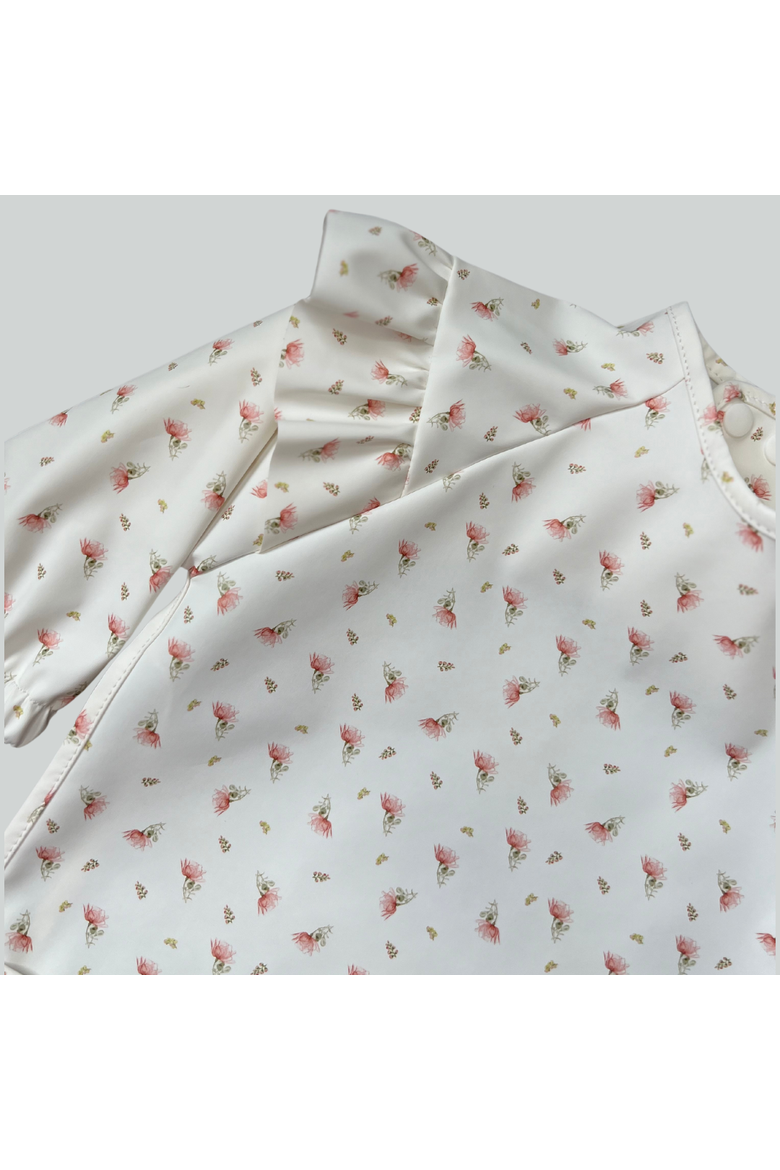 Low-Pocket Ruffle Long Sleeve Bib Smock, Alternate, color, Rose Garden (2T-4T)