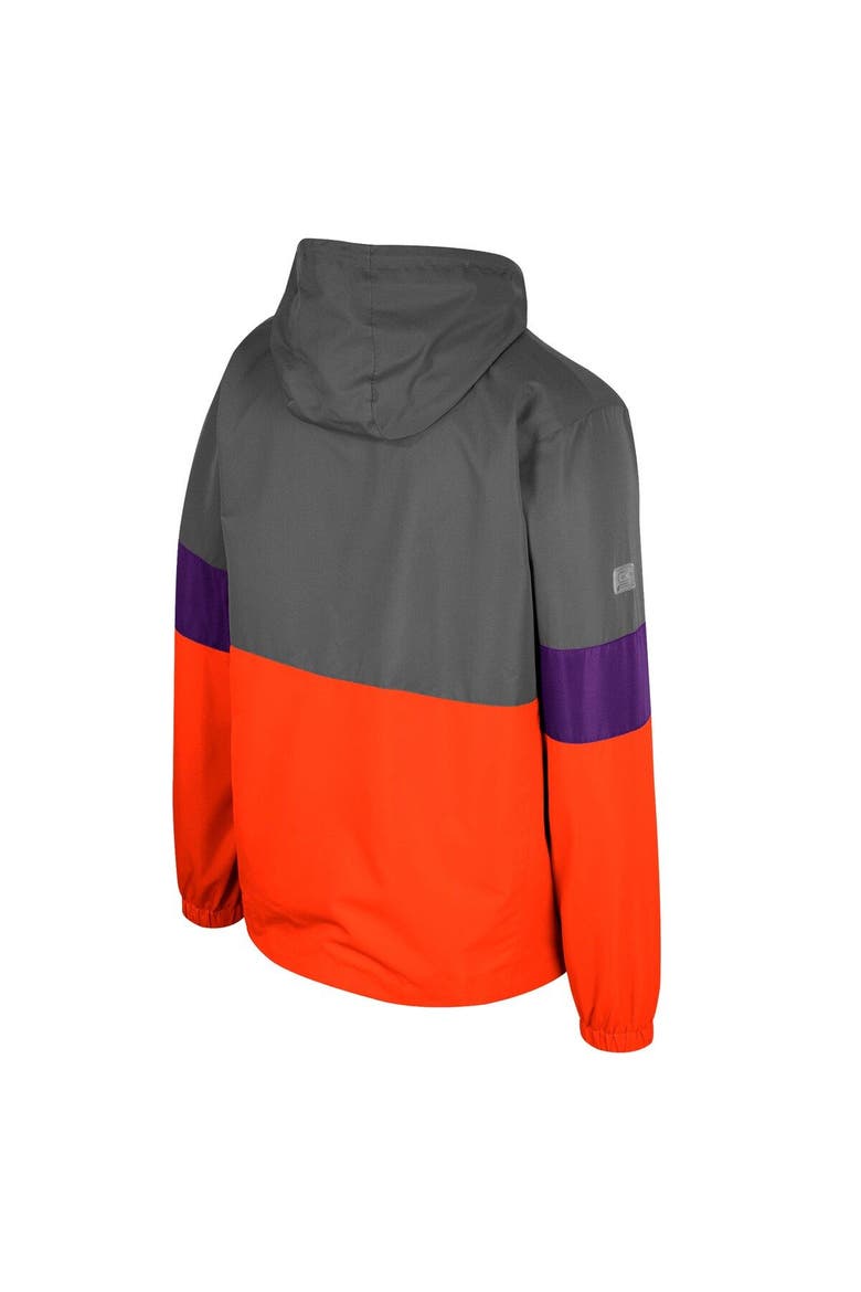 Men's Colosseum Charcoal Clemson Tigers Miles Full-Zip Jacket, Alternate, color, Charcoal