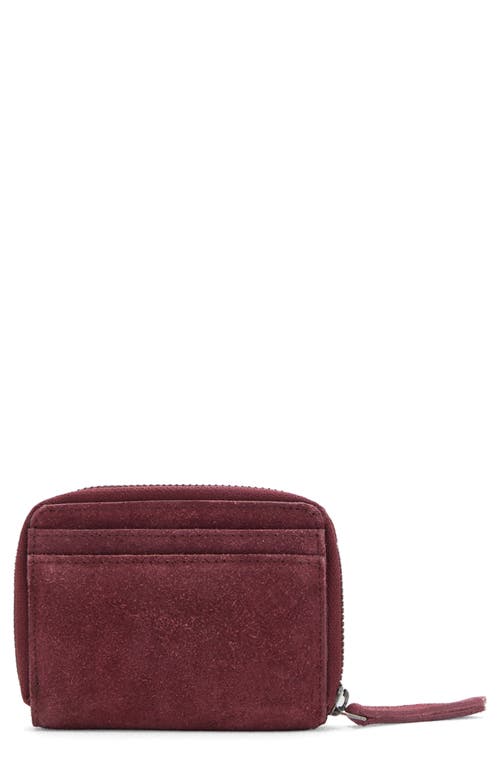 Mango Teen Stud Leather Coin Pouch In Burgundy
