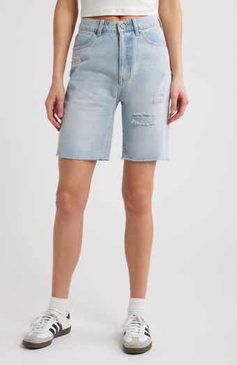 PTCL Nola High Waist Deconstructed Cutoff Bermuda Shorts