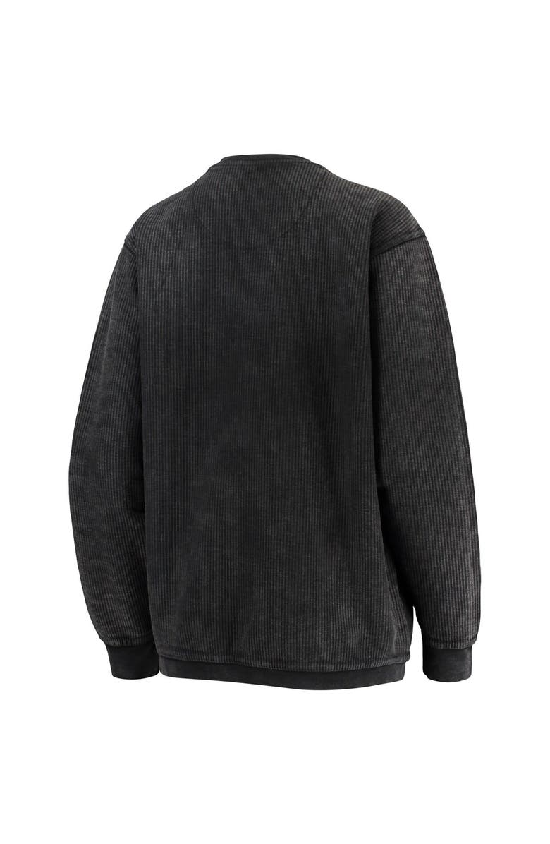PRESSBOX Women's Pressbox Black Indiana Hoosiers Comfy Cord Vintage Wash Basic Arch Pullover Sweatshirt, Alternate, color, Black