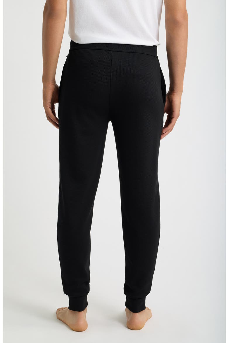 Waffle Knit Joggers, Alternate, color, BLACK