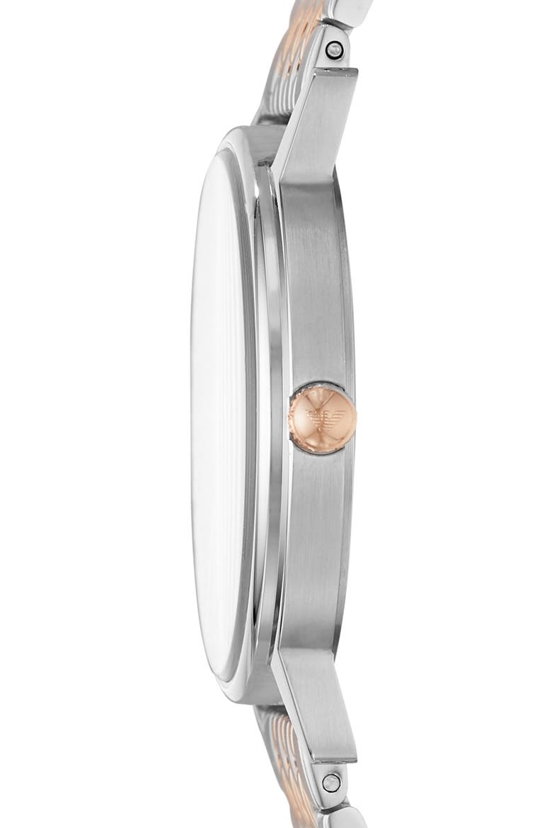 Three-Hand Two-Tone Bracelet Watch, 41mm, Alternate, color, SILVER