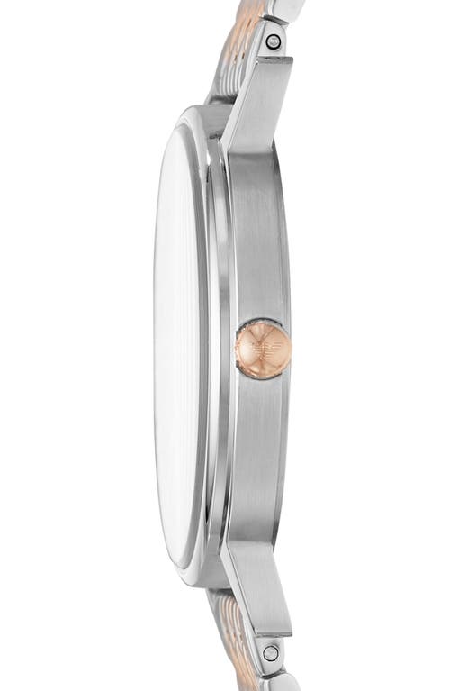 Emporio Armani Three-hand Two-tone Bracelet Watch, 41mm In Silver