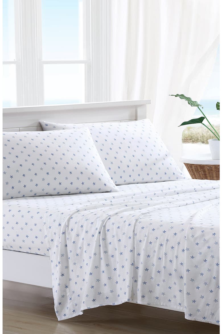 Starfish Treasure 4-Piece Sheet Set, Main, color, OCEAN
