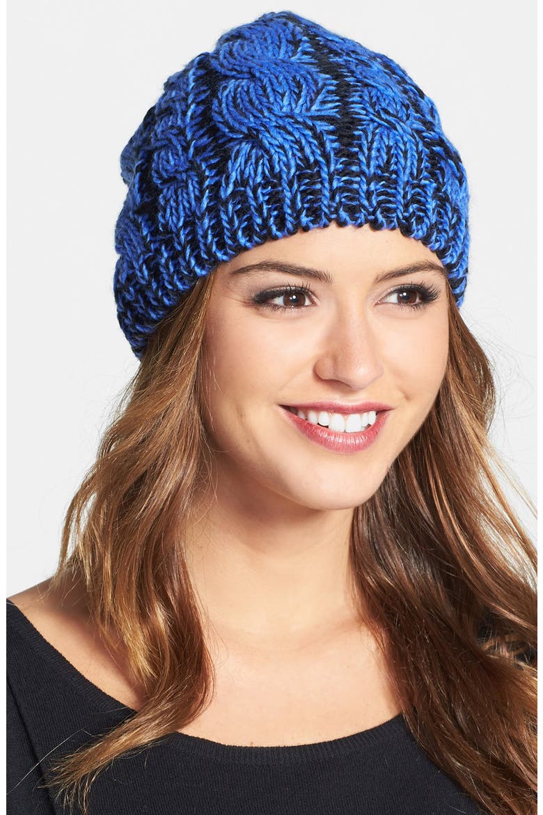 Knit Hat, Main, color, BLACK/ BLUE PERSIA