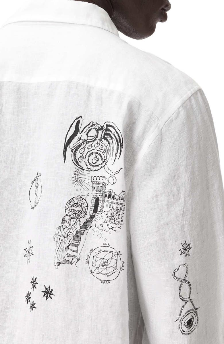 AllSaints Terror Button-Up Shirt, Alternate, color, White