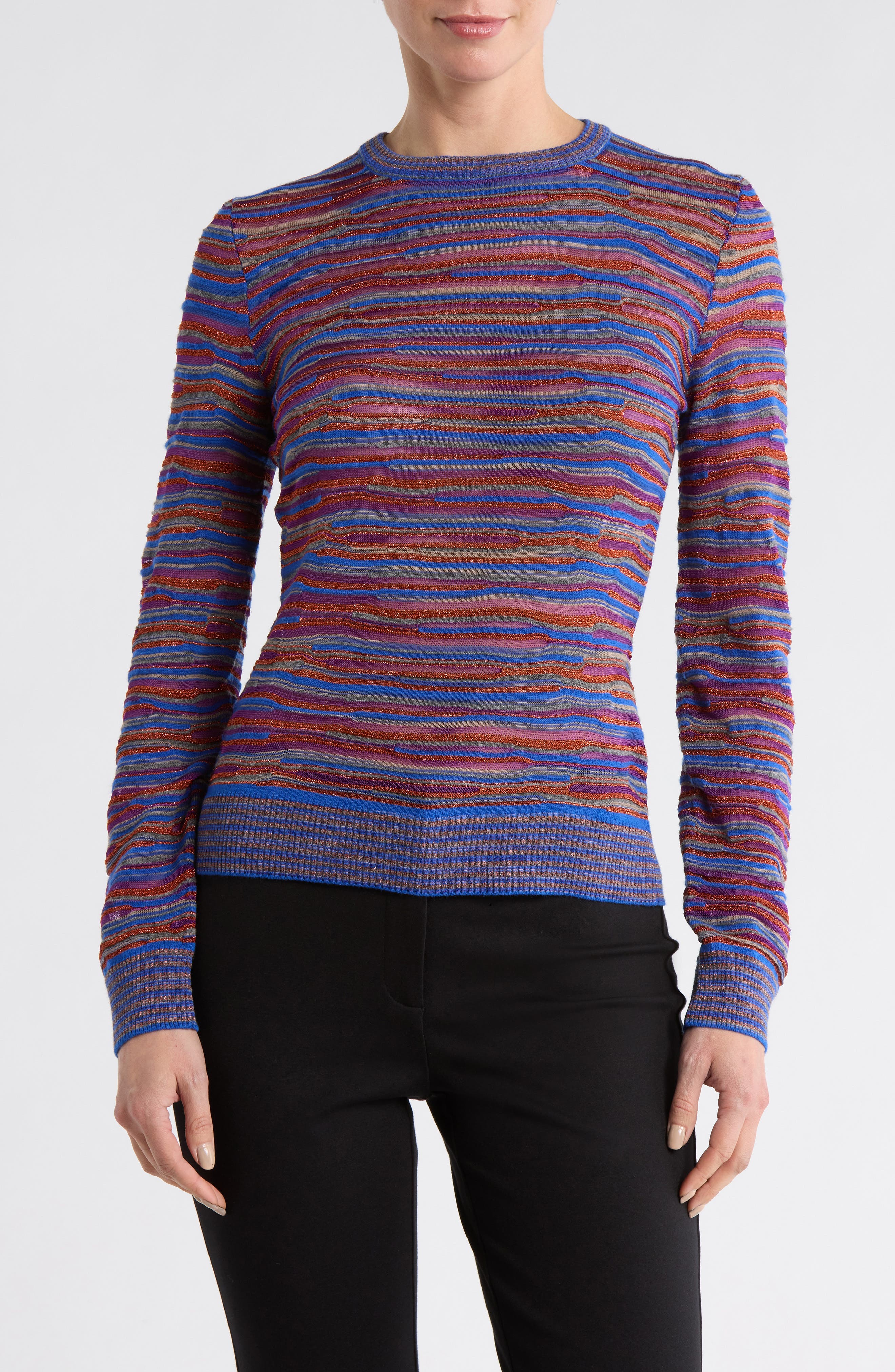 M Missoni Long Sleeve Wool Blend Sweater