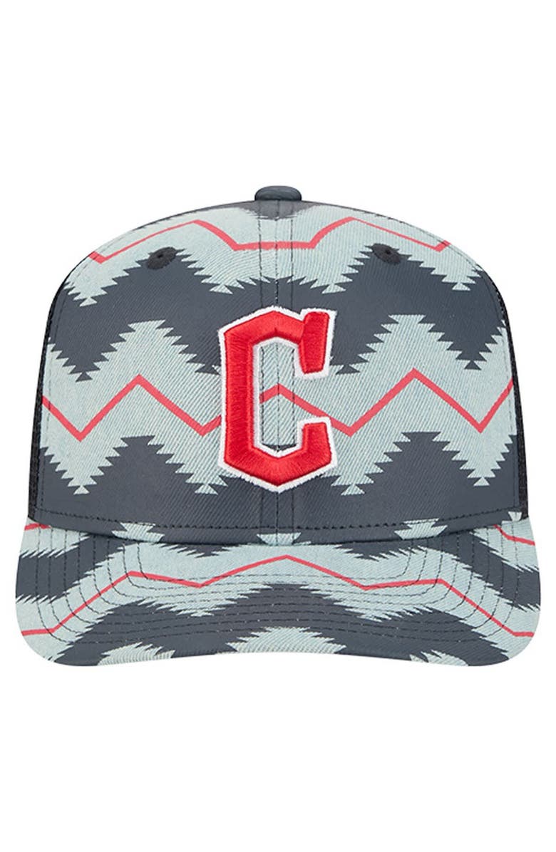 New Era Men's New Era Denim/Navy Cleveland Guardians Aztec Denim 9SEVENTY Adjustable Hat, Alternate, color, Denim