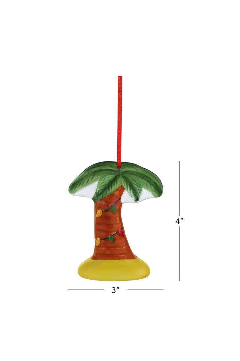4 in. Set of 5 Ceramic Tropical Ornaments, Alternate, color, Multicolor