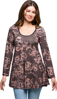 24seven Comfort Apparel Long Sleeve Tunic Top