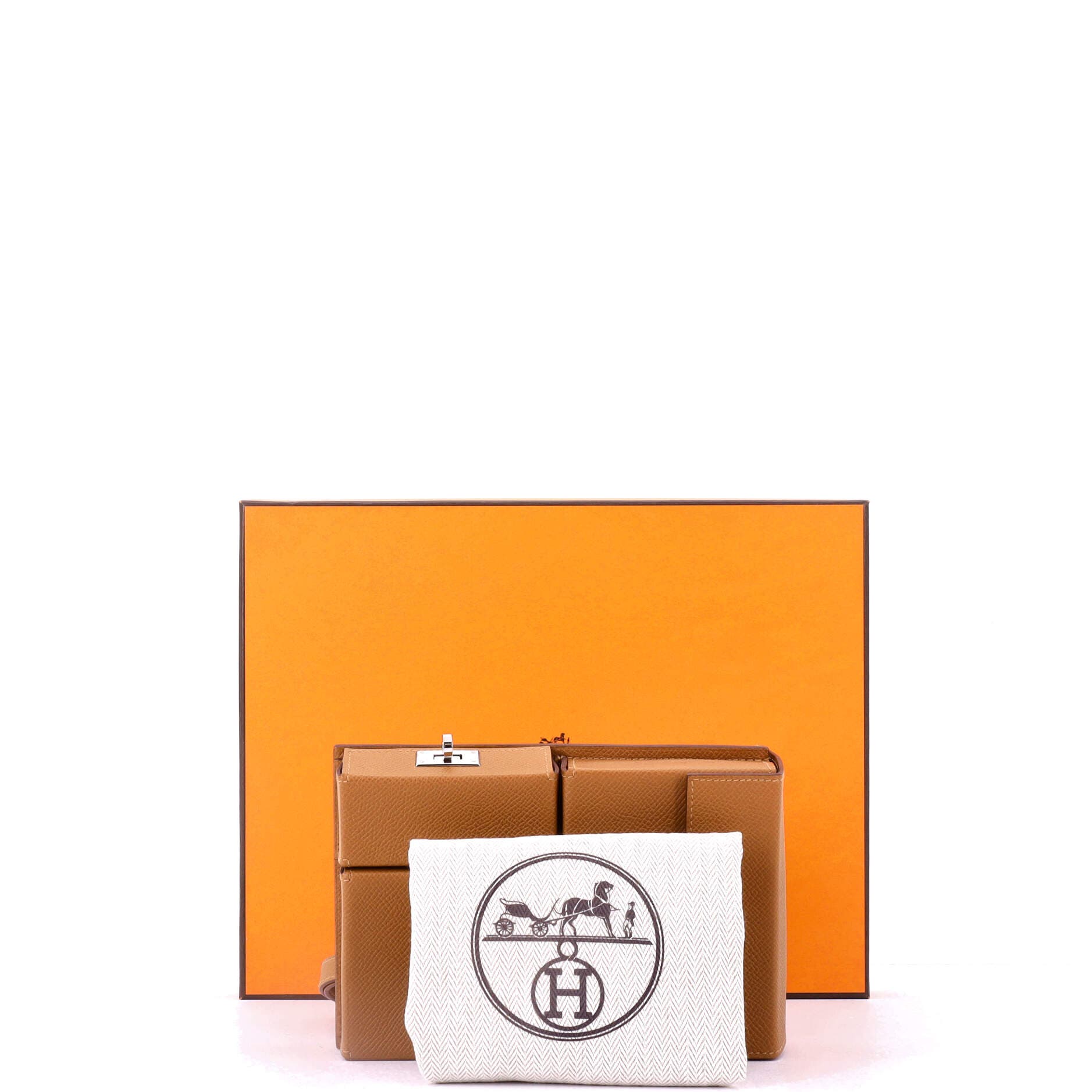 Pre-Owned Hermes Kelly Multi Pocket To Go Pouch Epsom, Alternate, color, Gold