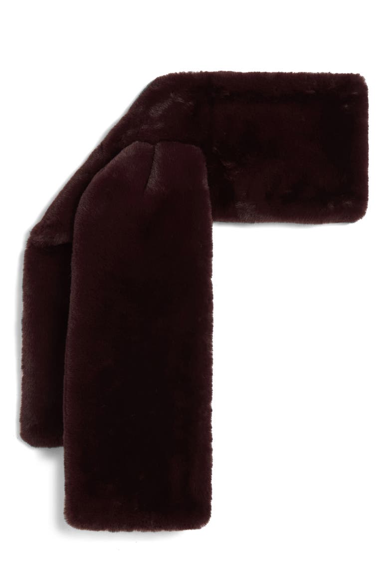 Kai Pluche™ Faux Fur Pull-Through Scarf, Alternate, color, BURGUNDY
