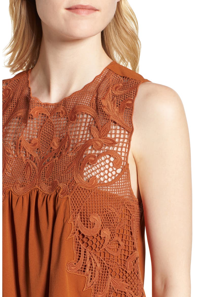 Lace Yoke Top, Alternate, color, RUST CIDER