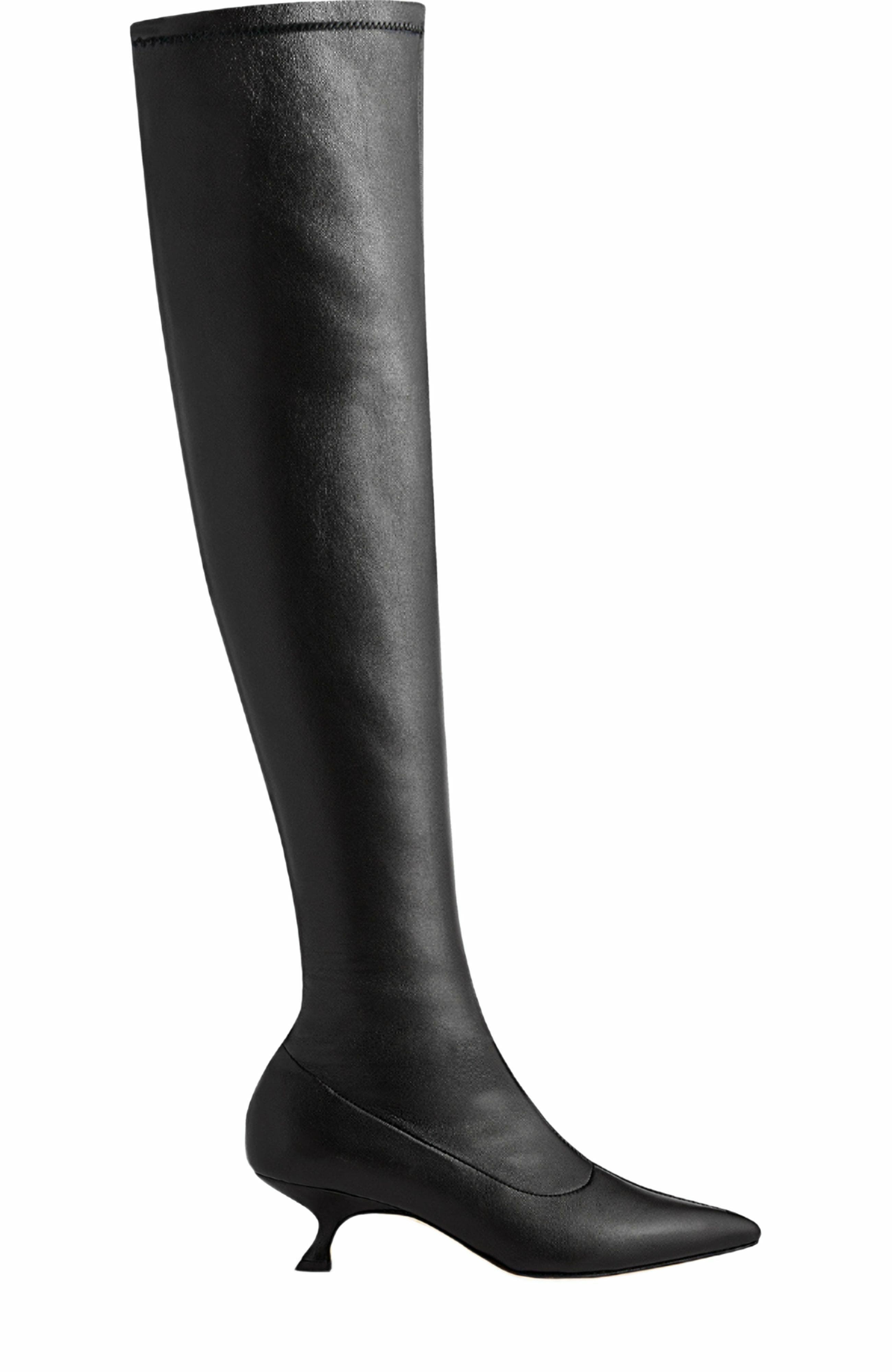 Neil J. Rodgers Seta Over The Knee Stretch Boot, Main, color, Black Nappa