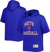 Mitchell & Ness Men's Mitchell & Ness Royal New York Mets Cooperstown Collection Washed Fleece Pullover Short Sleeve Hoodie