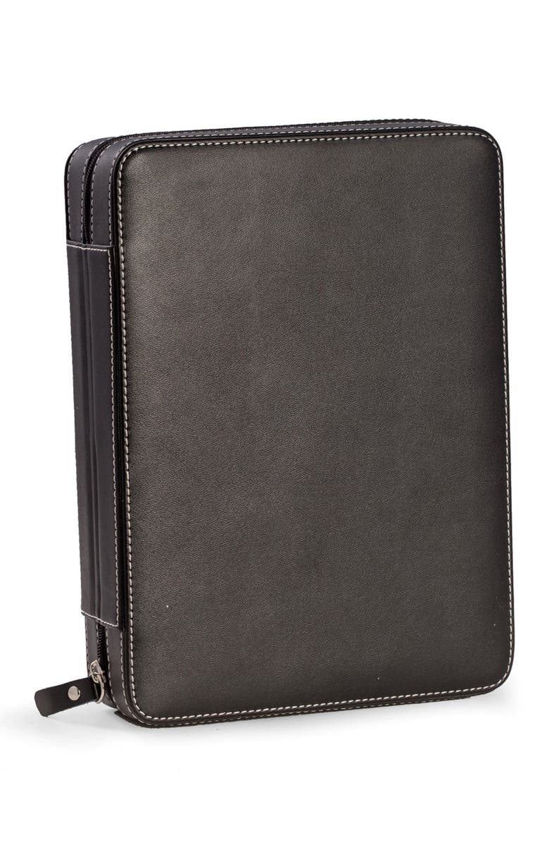 Bey-Berk Two-Watch & Two-Sunglasses Leather Travel Case, Alternate, color,