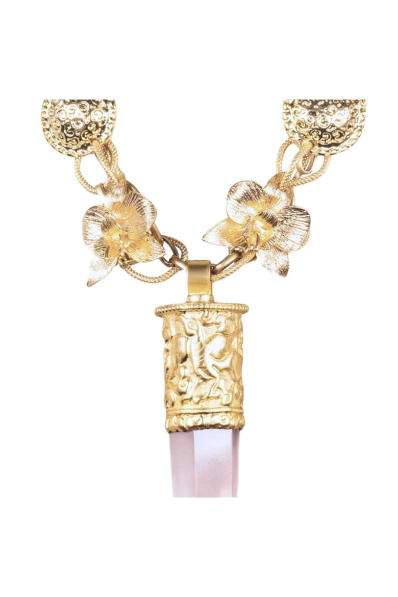 Sundara Rose Quartz Pendant Necklace, Alternate, color, Gold