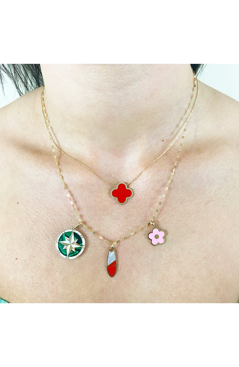 The Lovery Fine Jewelry Bubblegum Pink Cherry Blossom Charm, Alternate, color, Bubblegum Pink