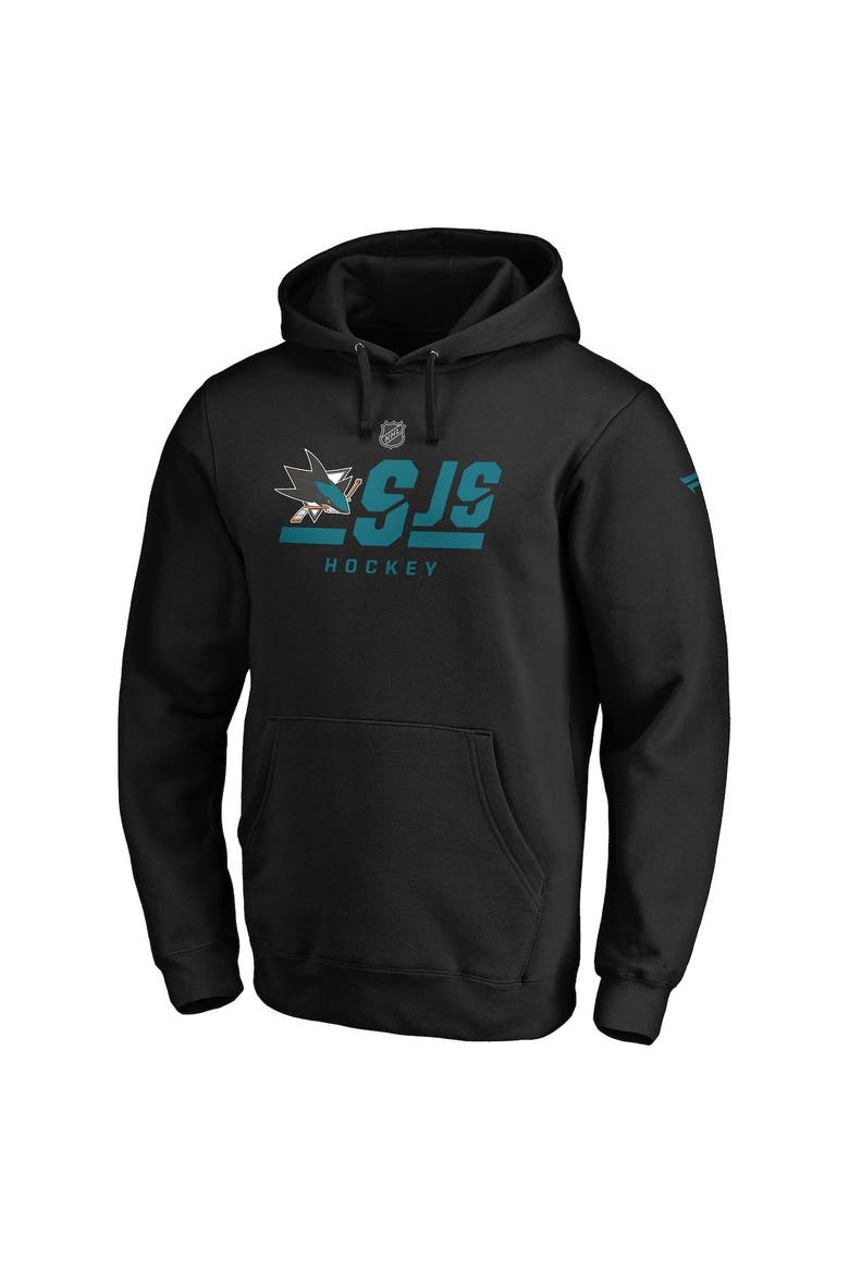 Men's Fanatics Branded Black San Jose Sharks Authentic Pro Secondary Logo Pullover Hoodie, Alternate, color, Black