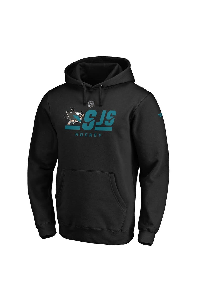 FANATICS Men's Fanatics Branded Black San Jose Sharks Authentic Pro Secondary Logo Pullover Hoodie, Alternate, color, 