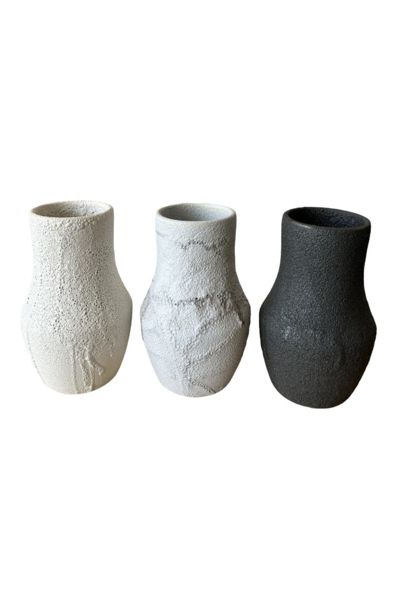 Gina DeSantis Ceramics Leda Crater Vase, Alternate, color, Black