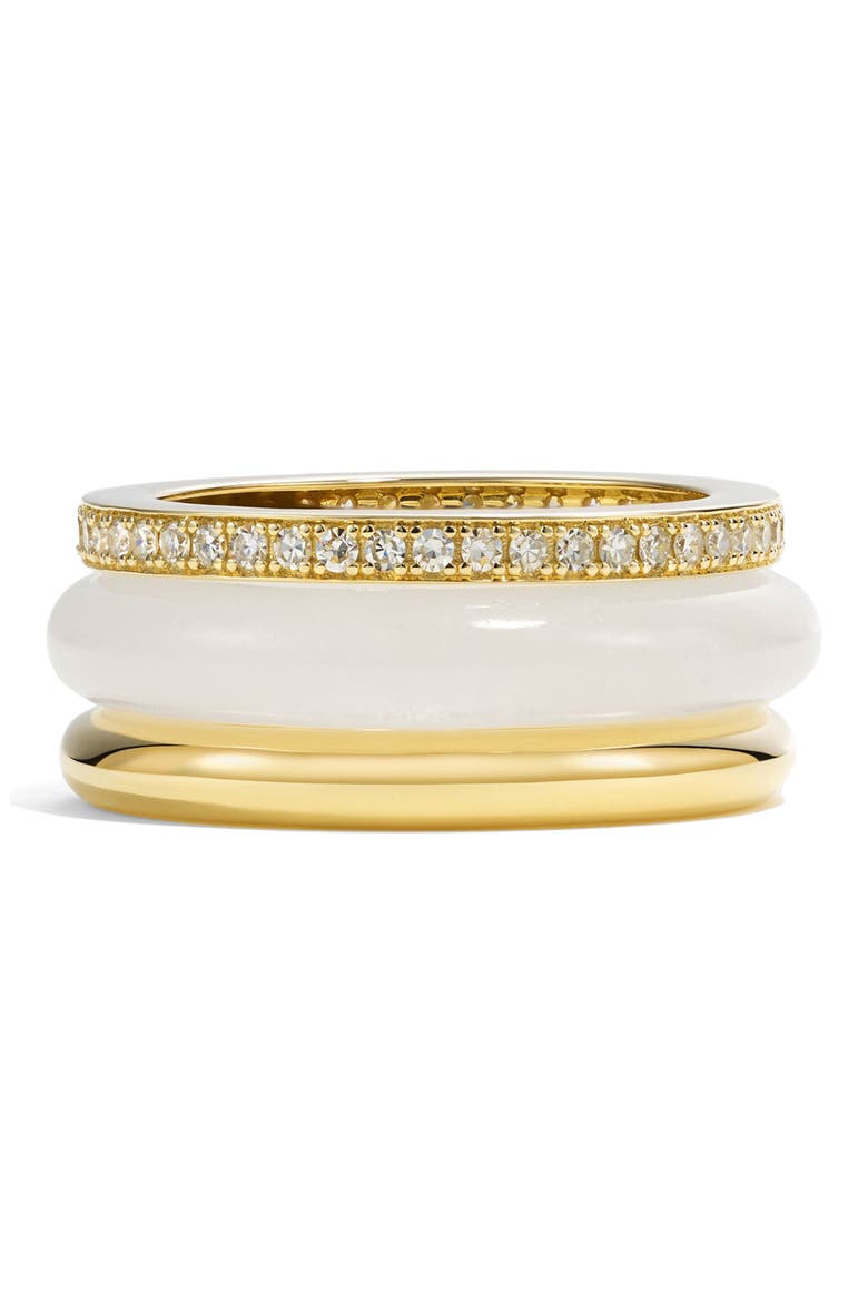 Slim Classic Set of 3 Stacking Rings, Main, color, WHITE JASPER