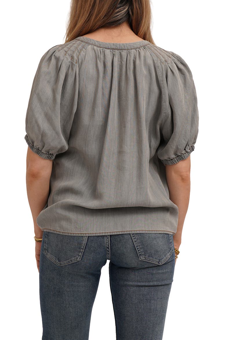 Split Neck Tencel Lyocell Top, Alternate, color, LIGHT GRAY DENIM
