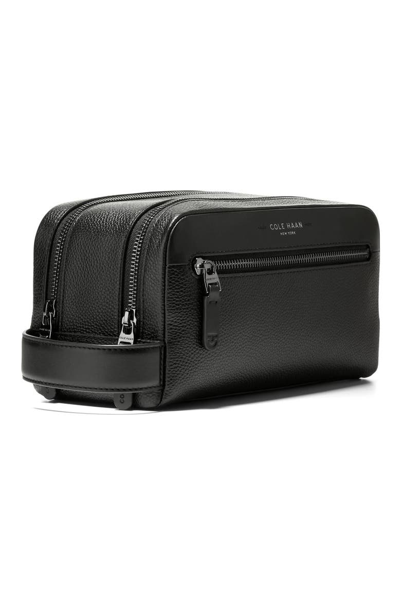Damon Leather Dopp Kit, Alternate, color, BLACK