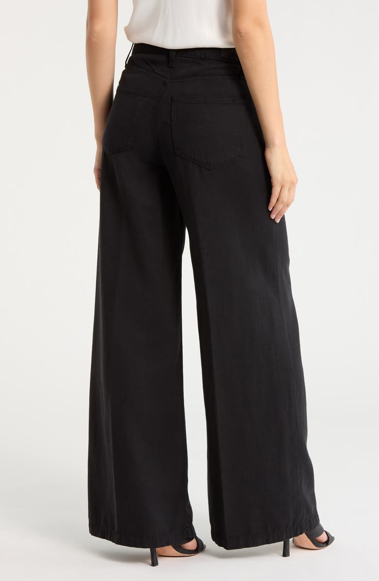 PAIGE Lennin High Waist Wide Leg Jeans, Alternate, color, Black Overdye