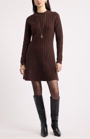 Nordstrom Cable Stitch Long Sleeve Minidress