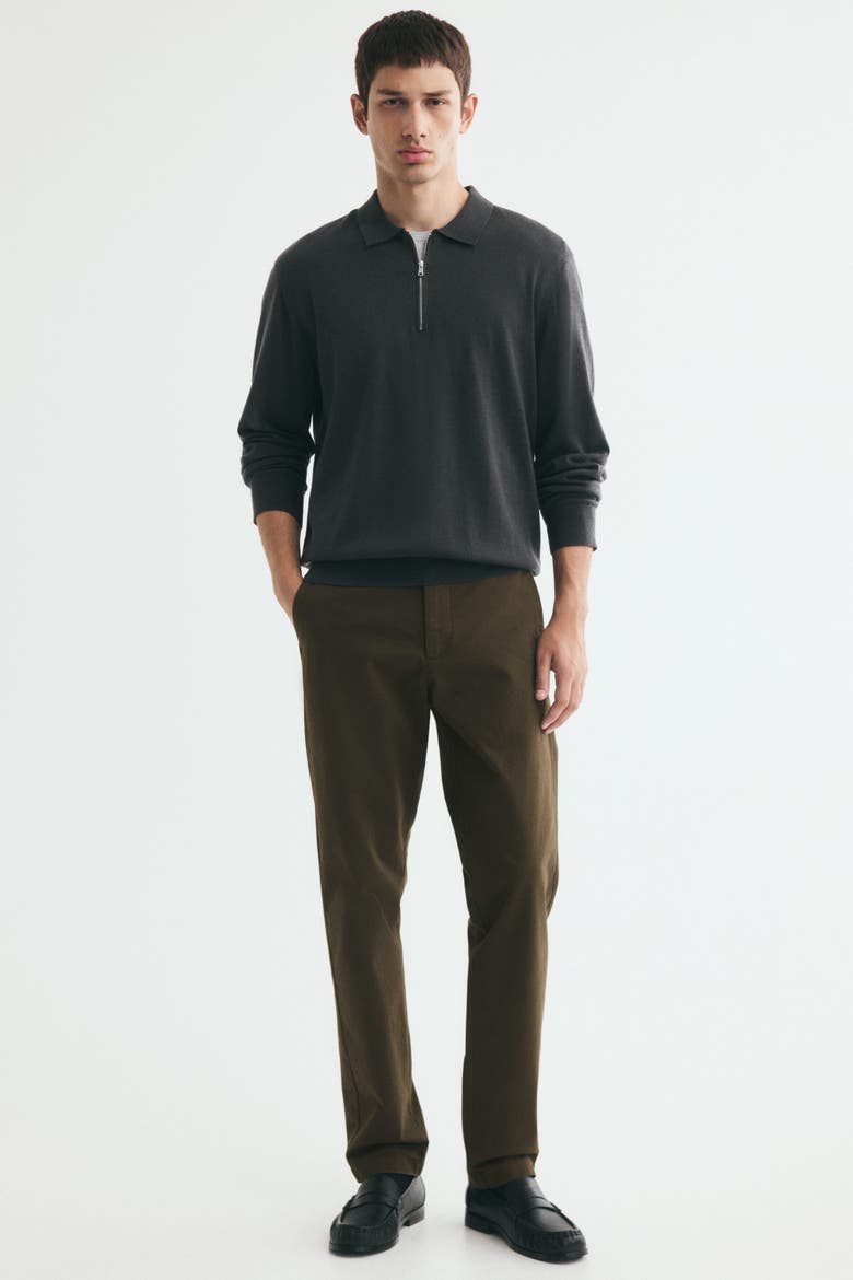 Slim Fit Cotton Chinos, Main, color, Dark khaki green