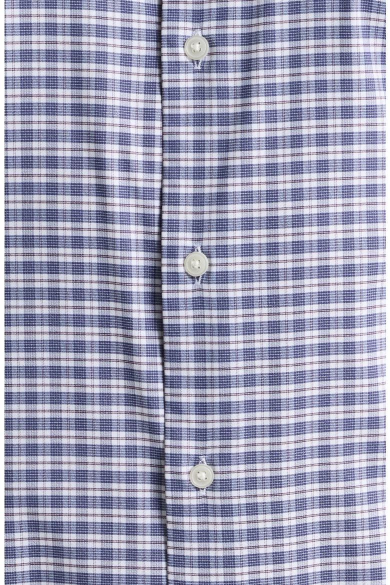 Clark Performance Twill Plaid Sport Shirt, Alternate, color, NAVY
