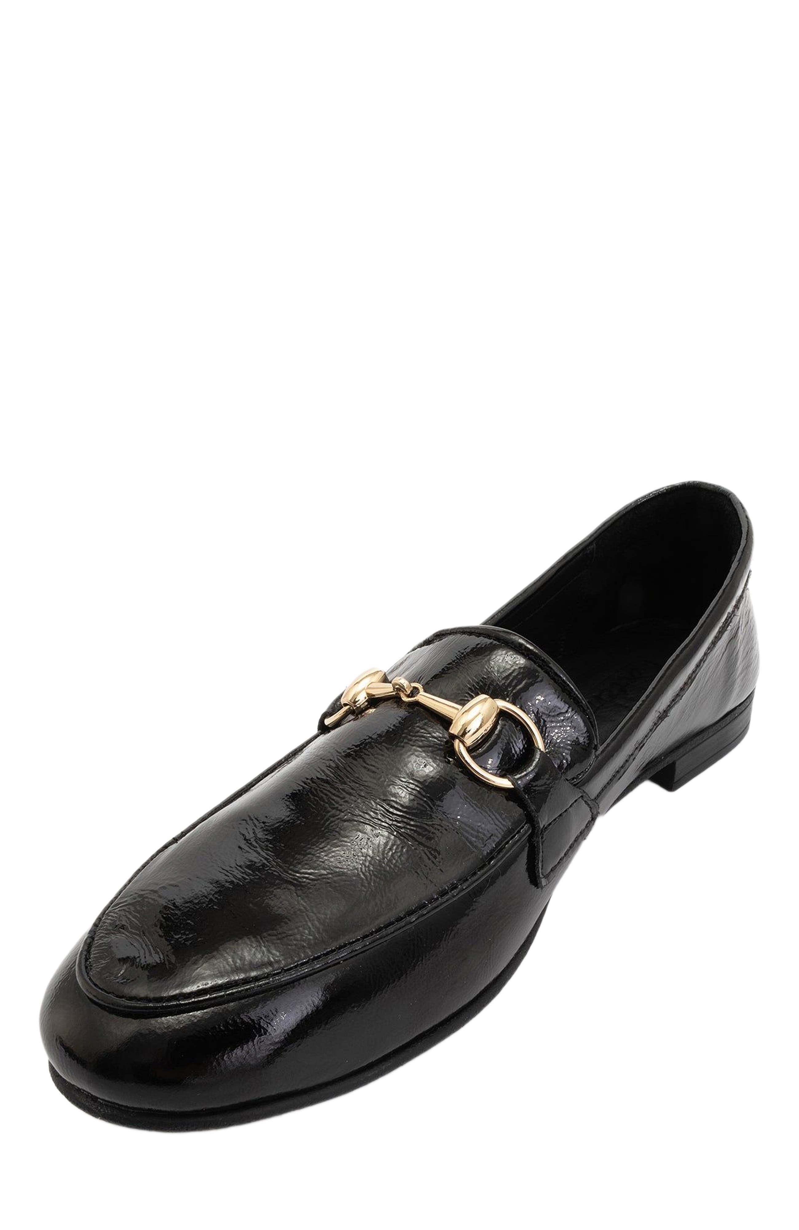 Forever & Always Shoes Rory Leather Bit Loafer, Alternate, color, Black Patent Leather