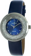 Peugeot Luxury Round Leather Floating CZ Dial Watch- 38MM